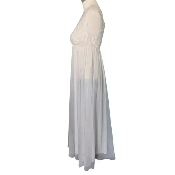 Blanche by Erika McGowan Bridal Slip Gown Nylon Lace Peignoir Lingerie Sz Small - Picture 3 of 6